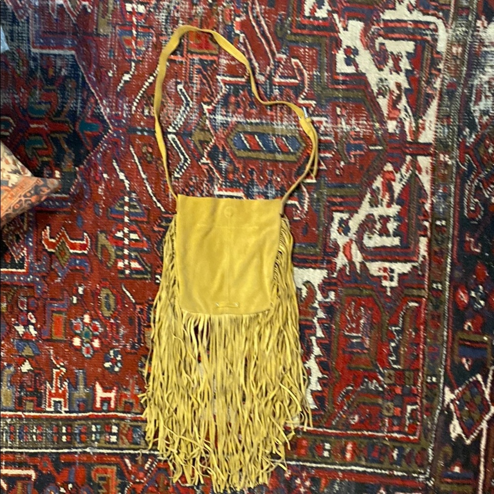 Linea Pelle Leather Fringe Crossbody Bag